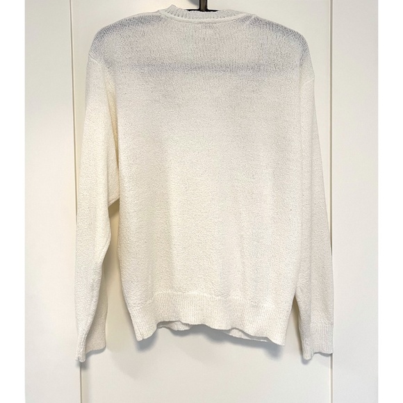 Tan F Jay White Dainty Floral Embroidered Cardigan Vintage - Picture 5 of 7